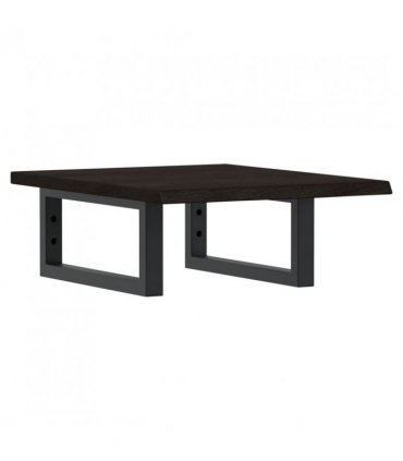 vidaXL Basin Shelf Wall Mounted Steel and Solid Wood Oa — Colour: dark brown and black, Size: 40 x 50 x 2 cm, Model: rectangular