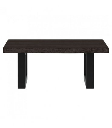 vidaXL Basin Shelf Wall Mounted Steel and Solid Wood Oa — Colour: dark brown and black, Size: 40 x 50 x 2 cm, Model: rectangular