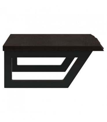 vidaXL Basin Shelf Wall Mounted Steel and Solid Wood Oak — Colour: dark brown and black, Size: 80 x 40 x 2 cm, Model: trapezium