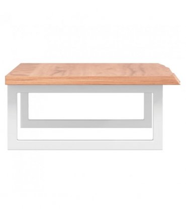 vidaXL Basin Shelf Wall Mounted Steel and Solid Wood O — Colour: light brown and white, Size: 80 x 40 x 2 cm, Model: rectangular