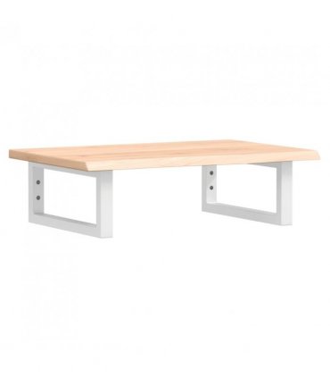 vidaXL Basin Shelf Wall Mounted Steel and Solid Wood Oak — Colour: brown and white, Size: 60 x 40 x 2 cm, Model: rectangular