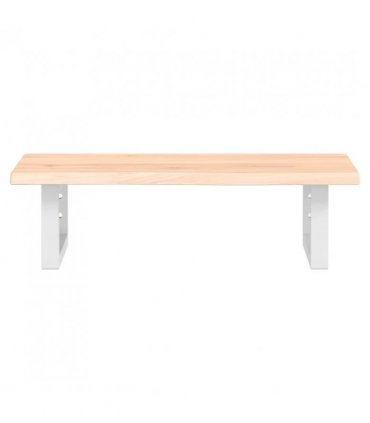 vidaXL Basin Shelf Wall Mounted Steel and Solid Wood Oak — Colour: brown and white, Size: 60 x 40 x 2 cm, Model: rectangular