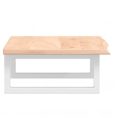 vidaXL Basin Shelf Wall Mounted Steel and Solid Wood Oak — Colour: brown and white, Size: 60 x 40 x 2 cm, Model: rectangular