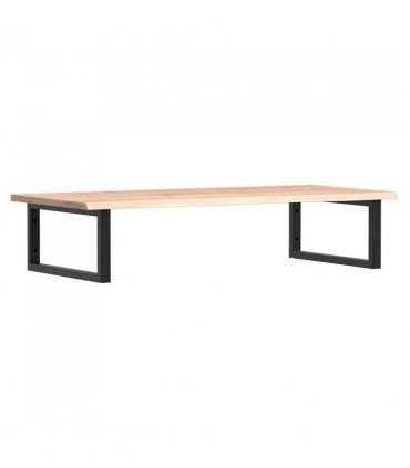 vidaXL Basin Shelf Wall Mounted Steel and Solid Wood Oak — Colour: brown and black, Size: 100 x 50 x 2 cm, Model: rectangular