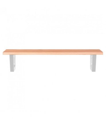 vidaXL Basin Shelf Wall Mounted Steel and Solid Wood Oak — Colour: light brown and white, Size: 80 x 40 x 2 cm, Model: trapezium
