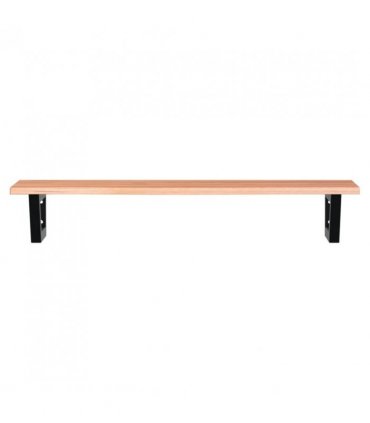vidaXL Basin Shelf Wall Mounted Steel and Solid Wood Oa — Colour: light brown and black, Size: 100 x 40 x 2 cm, Model: trapezium