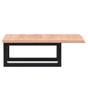 vidaXL Basin Shelf Wall Mounted Steel and Solid Wood O — Colour: light brown and black, Size: 40 x 50 x 2 cm, Model: rectangular