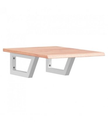 vidaXL Basin Shelf Wall Mounted Steel and Solid Wood Oak — Colour: light brown and white, Size: 40 x 60 x 2 cm, Model: trapezium