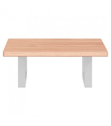vidaXL Basin Shelf Wall Mounted Steel and Solid Wood Oak — Colour: light brown and white, Size: 40 x 60 x 2 cm, Model: trapezium