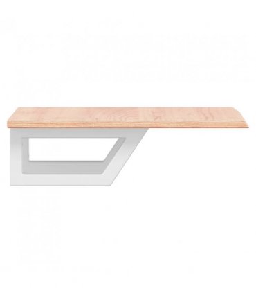 vidaXL Basin Shelf Wall Mounted Steel and Solid Wood Oak — Colour: light brown and white, Size: 40 x 60 x 2 cm, Model: trapezium