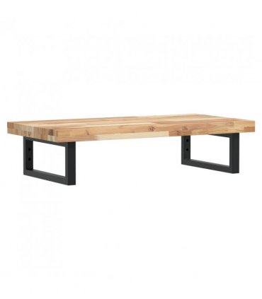 vidaXL Basin Shelf Wall Mounted Steel and Solid Wood Acacia — Colour: brown and black, Size: 80 x 40 x 4 cm, Model: rectangular