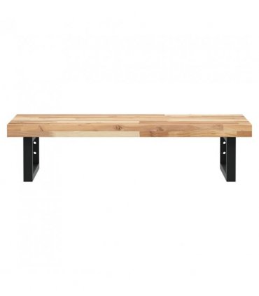 vidaXL Basin Shelf Wall Mounted Steel and Solid Wood Acacia — Colour: brown and black, Size: 80 x 40 x 4 cm, Model: rectangular