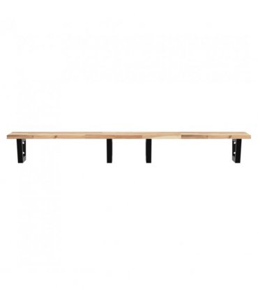 vidaXL Basin Shelf Wall Mounted Steel and Solid Wood Acacia — Colour: brown and black, Size: 160 x 40 x 2 cm, Model: trapezium