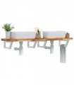 vidaXL Basin Shelf Wall Mounted Steel and Solid Wood Aca — Colour: dark brown and white, Size: 160 x 40 x 4 cm, Model: trapezium