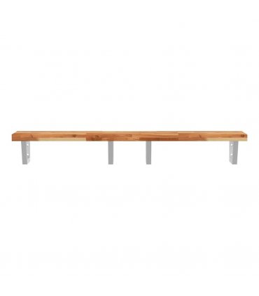 vidaXL Basin Shelf Wall Mounted Steel and Solid Wood Aca — Colour: dark brown and white, Size: 160 x 40 x 4 cm, Model: trapezium