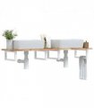 vidaXL Basin Shelf Wall Mounted Steel and Solid Wood Acacia — Colour: brown and white, Size: 120 x 40 x 2 cm, Model: rectangular