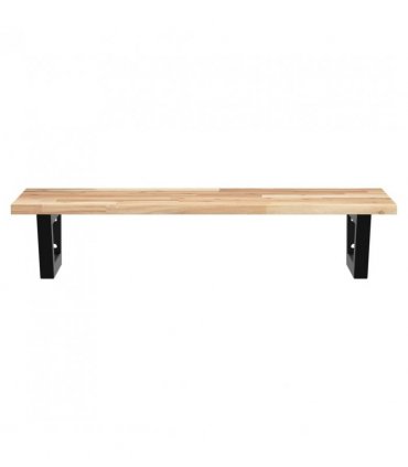 vidaXL Basin Shelf Wall Mounted Steel and Solid Wood Acacia — Colour: brown and black, Size: 100 x 40 x 2 cm, Model: trapezium