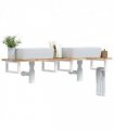 vidaXL Basin Shelf Wall Mounted Steel and Solid Wood Acacia — Colour: brown and white, Size: 160 x 40 x 2 cm, Model: rectangular