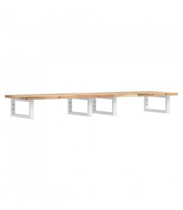 vidaXL Basin Shelf Wall Mounted Steel and Solid Wood Acacia — Colour: brown and white, Size: 160 x 40 x 2 cm, Model: rectangular