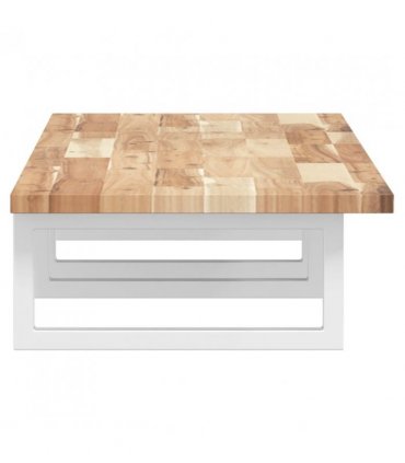 vidaXL Basin Shelf Wall Mounted Steel and Solid Wood Acacia — Colour: brown and white, Size: 160 x 40 x 2 cm, Model: rectangular