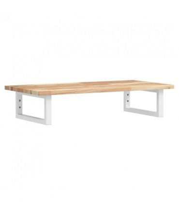 vidaXL Basin Shelf Wall Mounted Steel and Solid Wood Acacia — Colour: brown and white, Size: 100 x 40 x 2 cm, Model: rectangular