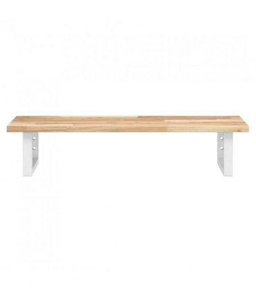 vidaXL Basin Shelf Wall Mounted Steel and Solid Wood Acacia — Colour: brown and white, Size: 100 x 40 x 2 cm, Model: rectangular