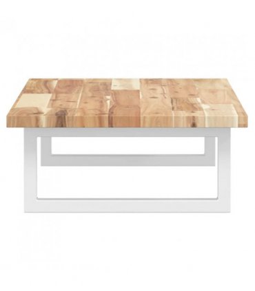 vidaXL Basin Shelf Wall Mounted Steel and Solid Wood Acacia — Colour: brown and white, Size: 100 x 40 x 2 cm, Model: rectangular