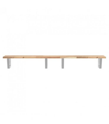 vidaXL Basin Shelf Wall Mounted Steel and Solid Wood Acacia — Colour: brown and white, Size: 160 x 40 x 2 cm, Model: trapezium