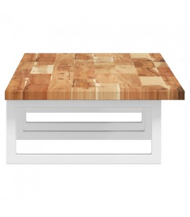 vidaXL Basin Shelf Wall Mounted Steel and Solid Wood A — Colour: dark brown and white, Size: 120 x 40 x 2 cm, Model: rectangular