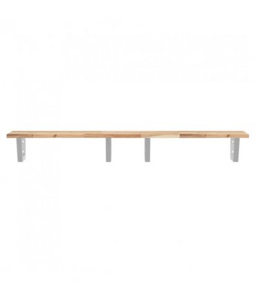 vidaXL Basin Shelf Wall Mounted Steel and Solid Wood Acacia — Colour: brown and white, Size: 120 x 40 x 2 cm, Model: trapezium