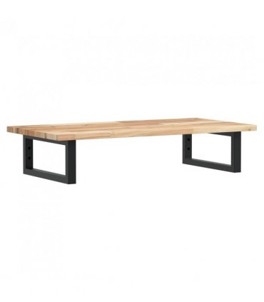 vidaXL Basin Shelf Wall Mounted Steel and Solid Wood Acacia — Colour: brown and black, Size: 80 x 40 x 2 cm, Model: rectangular