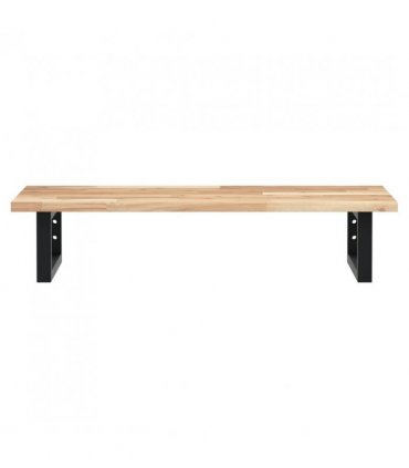 vidaXL Basin Shelf Wall Mounted Steel and Solid Wood Acacia — Colour: brown and black, Size: 80 x 40 x 2 cm, Model: rectangular