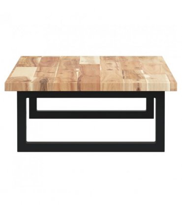 vidaXL Basin Shelf Wall Mounted Steel and Solid Wood Acacia — Colour: brown and black, Size: 80 x 40 x 2 cm, Model: rectangular