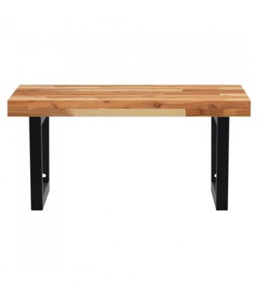 vidaXL Basin Shelf Wall Mounted Steel and Solid Wood Acac — Colour: dark brown and black, Size: 60 x 60 x 4 cm, Model: trapezium