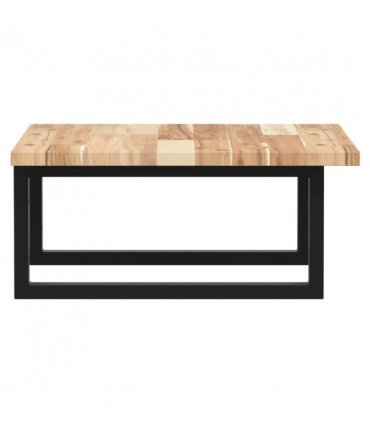 vidaXL Basin Shelf Wall Mounted Steel and Solid Wood Acacia — Colour: brown and black, Size: 50 x 50 x 2 cm, Model: rectangular