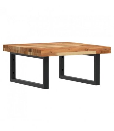 vidaXL Basin Shelf Wall Mounted Steel and Solid Wood Ac — Colour: dark brown and black, Size: 50 x 50 x 4 cm, Model: rectangular