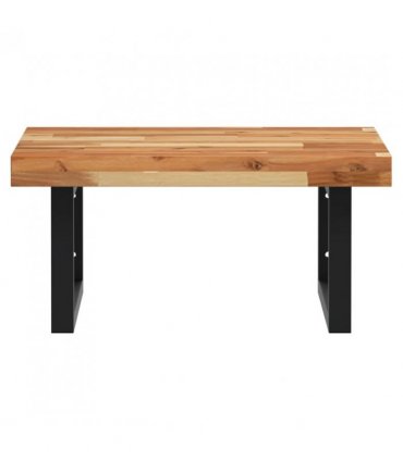 vidaXL Basin Shelf Wall Mounted Steel and Solid Wood Ac — Colour: dark brown and black, Size: 50 x 50 x 4 cm, Model: rectangular