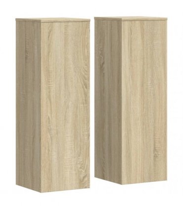 vidaXL Plant Stands 2 pcs Sonoma Oak 33x33x100 cm Engineered Wood — Size: 33 x 33 x 100 cm
