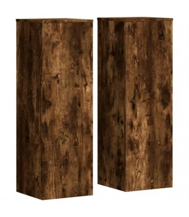 vidaXL Plant Stands 2 pcs Smoked Oak 33x33x100 cm Engineered Wood — Size: 33 x 33 x 100 cm