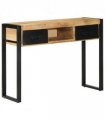 vidaXL Console Table 100x35x75 cm Solid Rough Wood Mango — Colour: Natural wood