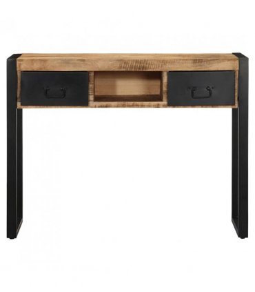 vidaXL Console Table 100x35x75 cm Solid Rough Wood Mango — Colour: Natural wood