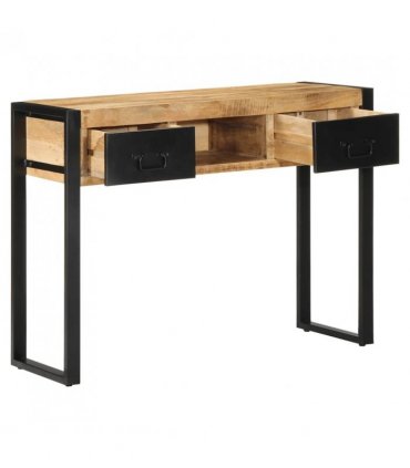 vidaXL Console Table 100x35x75 cm Solid Rough Wood Mango — Colour: Natural wood