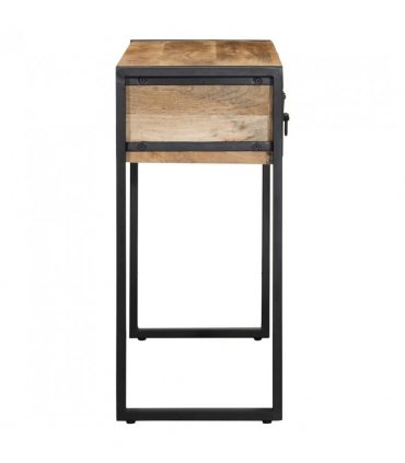 vidaXL Console Table 100x35x75 cm Solid Rough Wood Mango — Colour: Natural wood