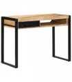 vidaXL Desk 100x50x75 cm Solid Rough Wood Mango — Colour: Natural wood
