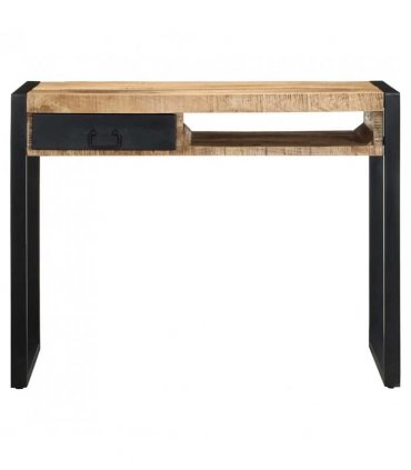 vidaXL Desk 100x50x75 cm Solid Rough Wood Mango — Colour: Natural wood