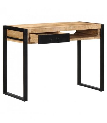 vidaXL Desk 100x50x75 cm Solid Rough Wood Mango — Colour: Natural wood