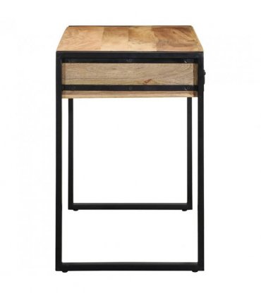 vidaXL Desk 100x50x75 cm Solid Rough Wood Mango — Colour: Natural wood