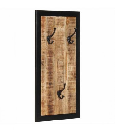 vidaXL Coat Rack 40x2x80 cm Solid Rough Wood Mango — Colour: Natural wood