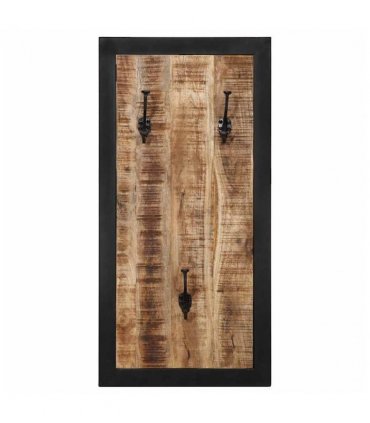 vidaXL Coat Rack 40x2x80 cm Solid Rough Wood Mango — Colour: Natural wood