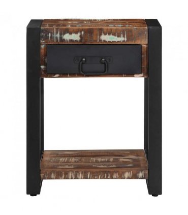 vidaXL Side Table Multicolour 40x40x50 cm Solid Wood Reclaimed — Size: 40 x 40 x 50 cm